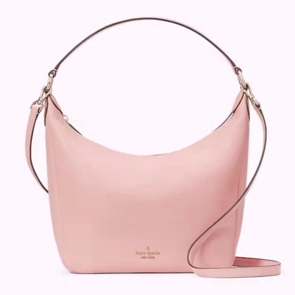 NWT Kate Spade Leila Hobo Slouchy Leather Pink Shoulder Bag